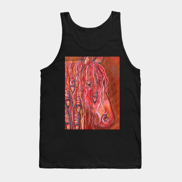 Red horse Tank Top by deadblackpony